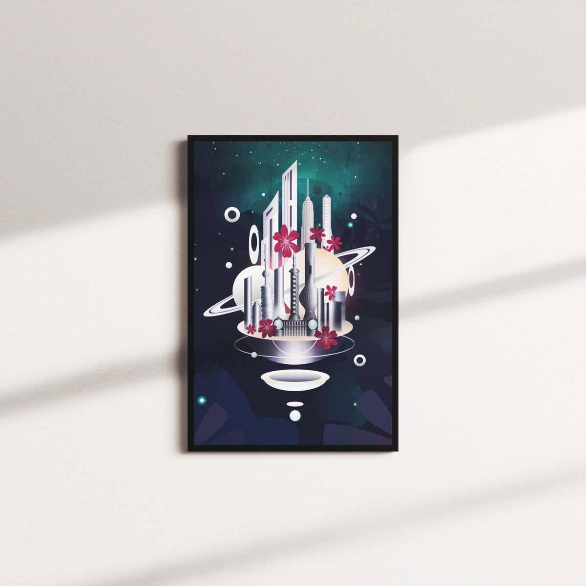 cerulean petal — black frame