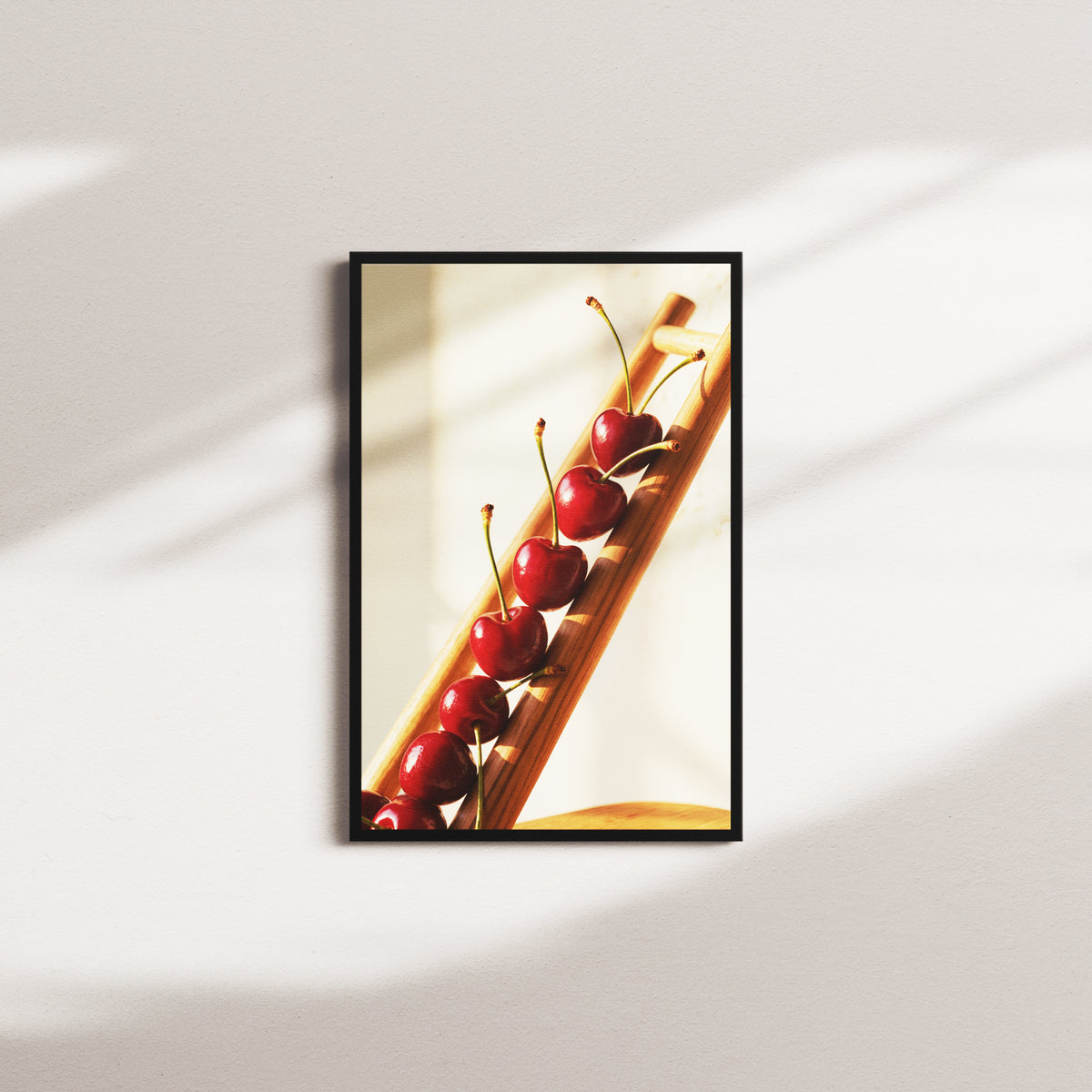 cherry display — black frame
