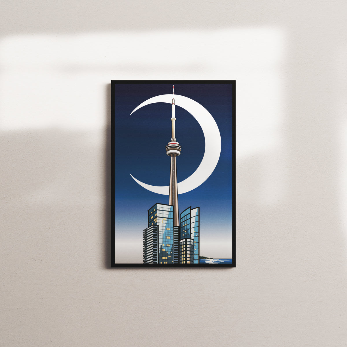 cobalt harbor nocturne — black frame