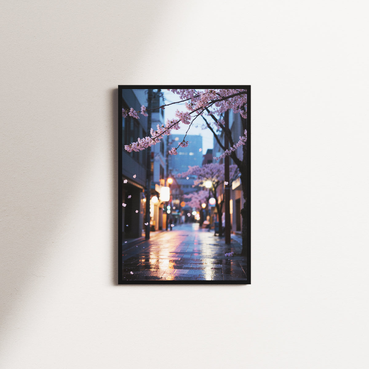 coral afterglow portrait — black frame