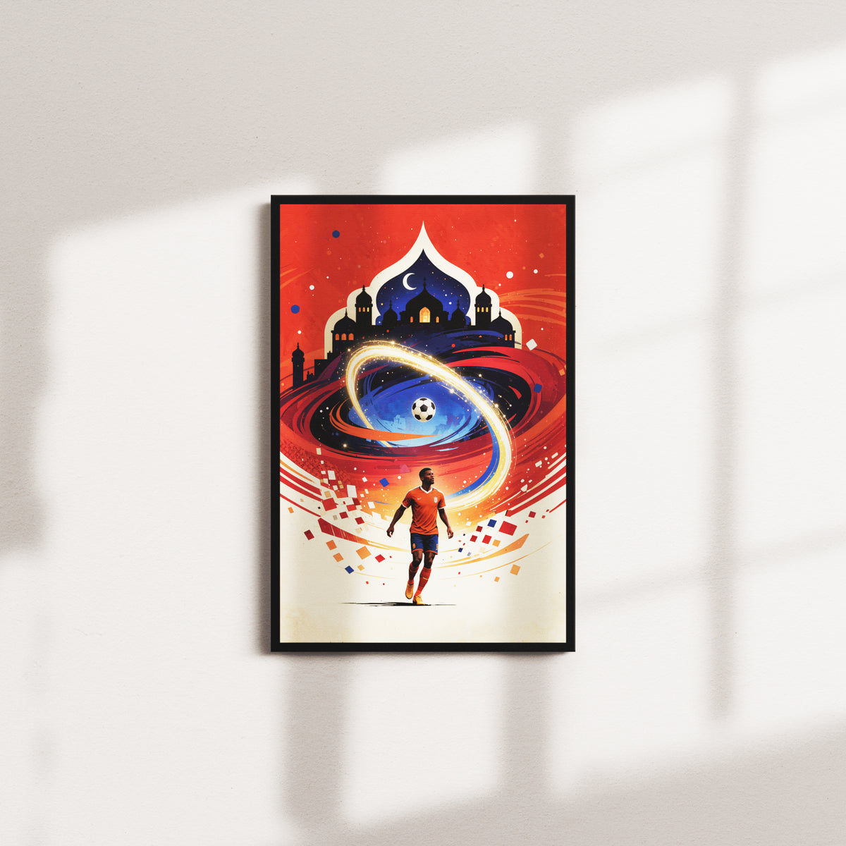 crimson avenue portrait — black frame