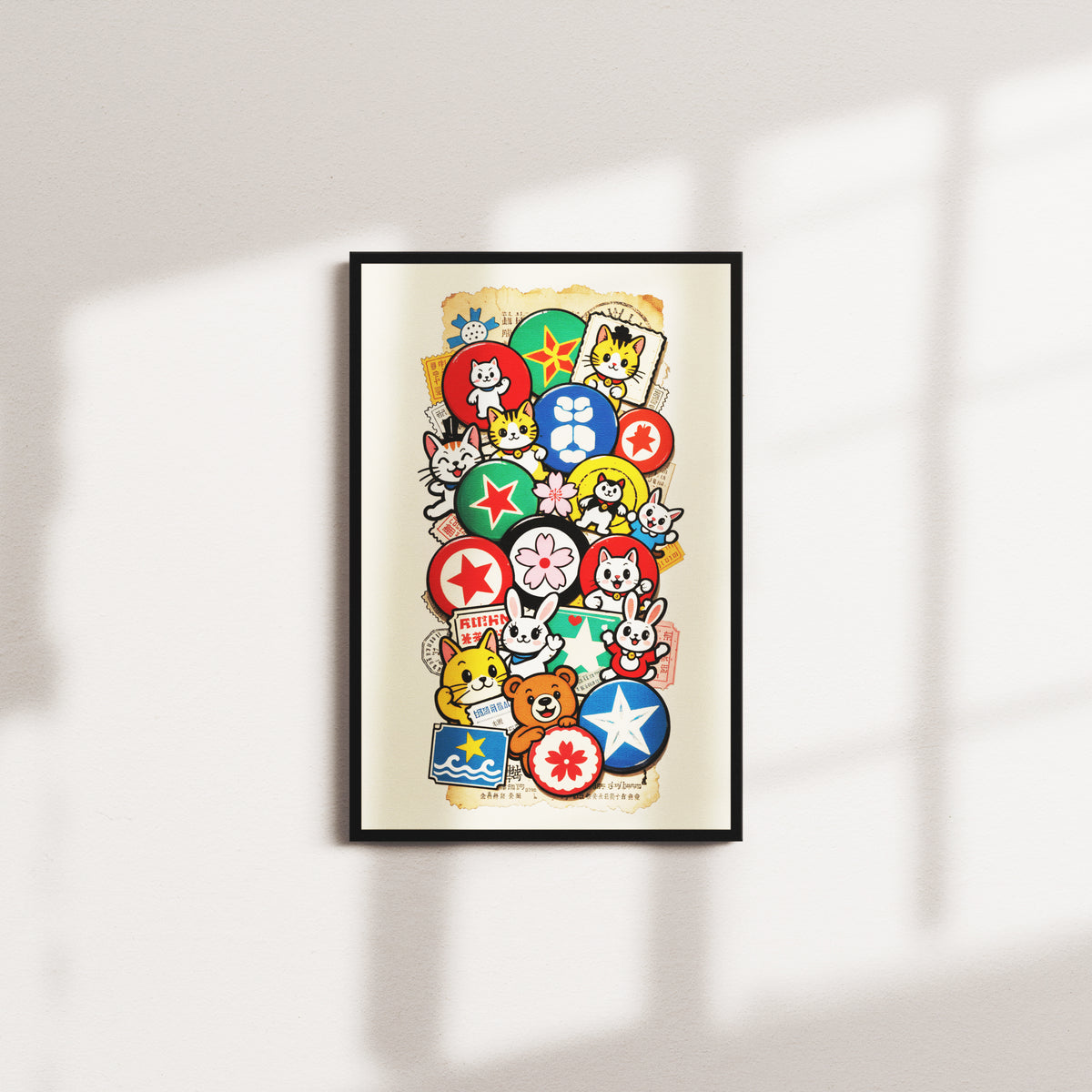 crimson signal portrait — black frame
