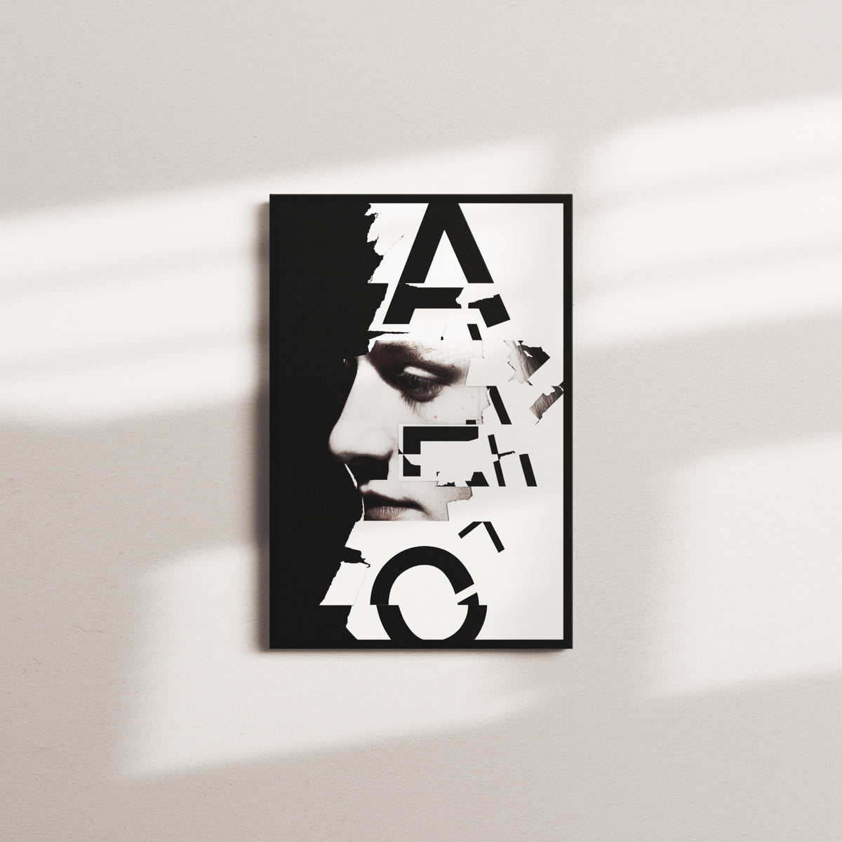 fractured mask — black frame