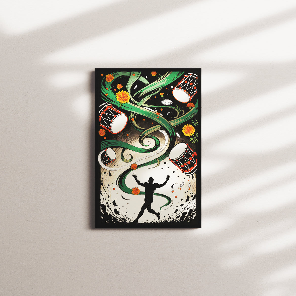 rhythmic swirl — black frame