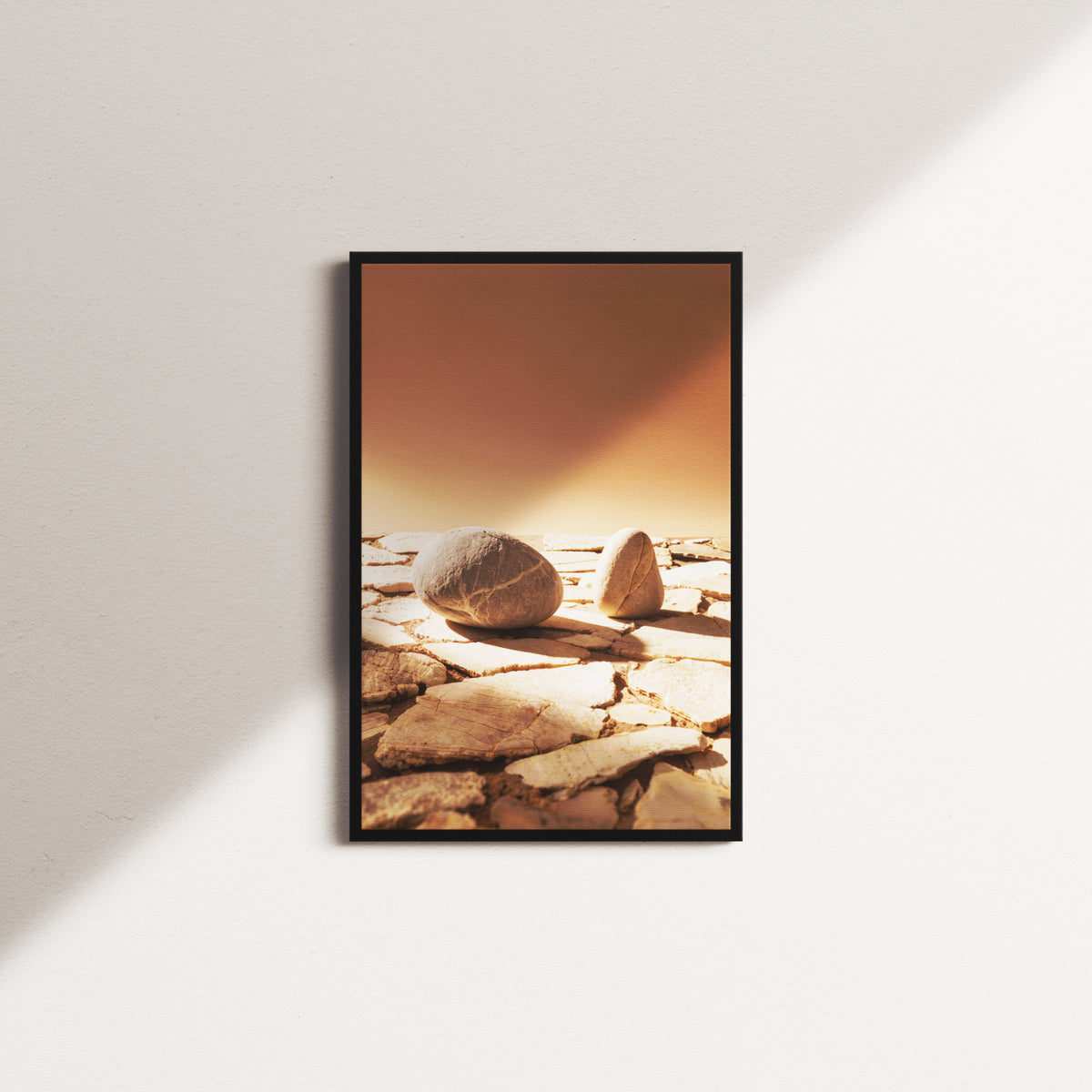 walnut stillness — black frame