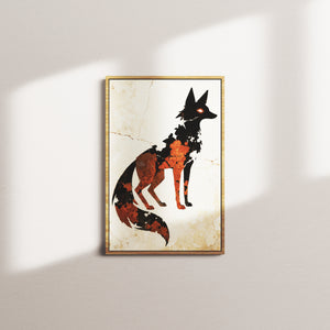 amber tone — oak frame