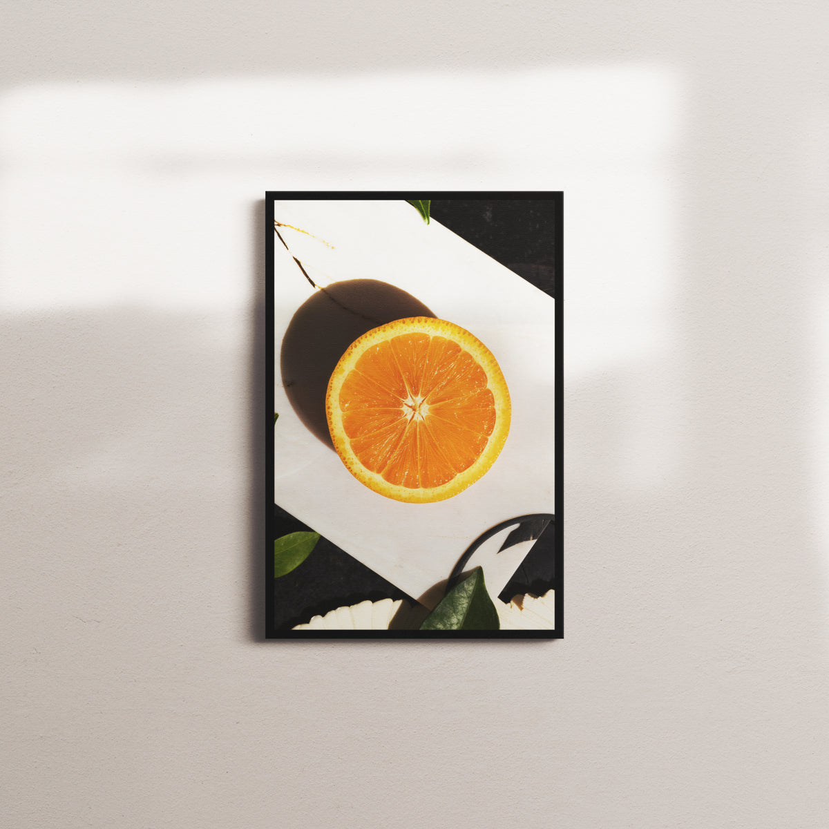 apricot table — black frame