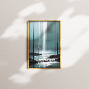 azure hour — oak frame