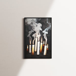 candle shadows — black frame