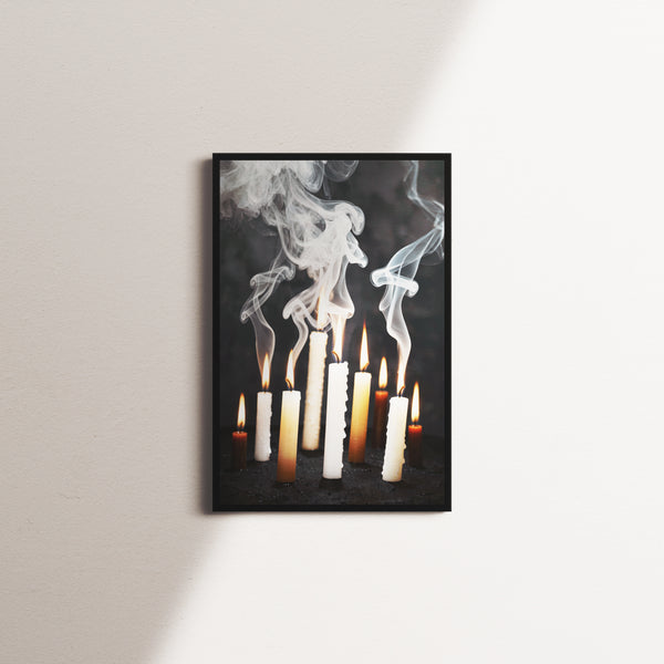 candle shadows — black frame