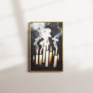 candle shadows — oak frame
