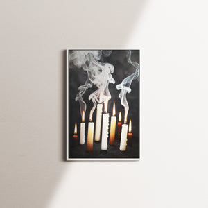 candle shadows — white frame