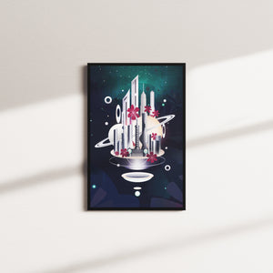 cerulean petal — black frame