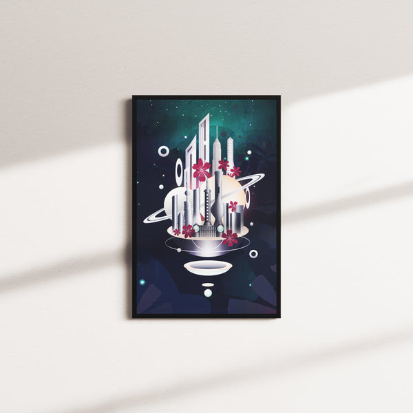 cerulean petal — black frame