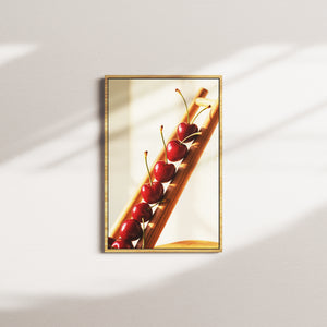 cherry display — oak frame