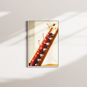 cherry display — white frame