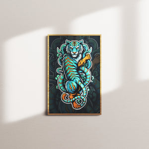 cobalt emblem signal — oak frame