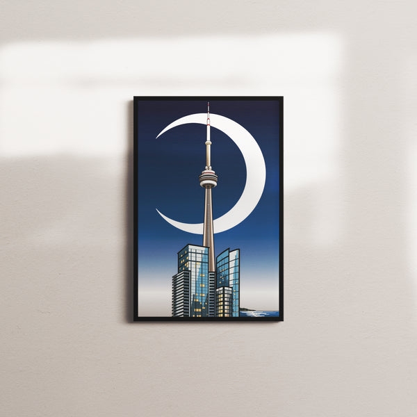 cobalt harbor nocturne — black frame