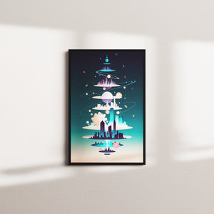 cobalt petal — black frame