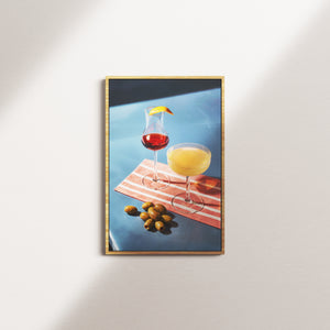 cocktail canvas — oak frame