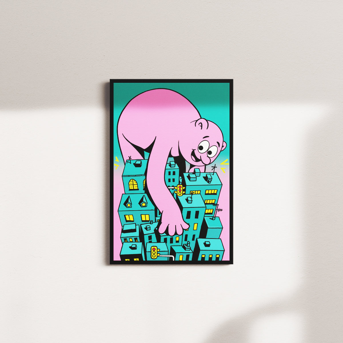 coral afterglow light — black frame