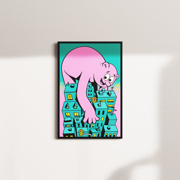 coral afterglow light — black frame