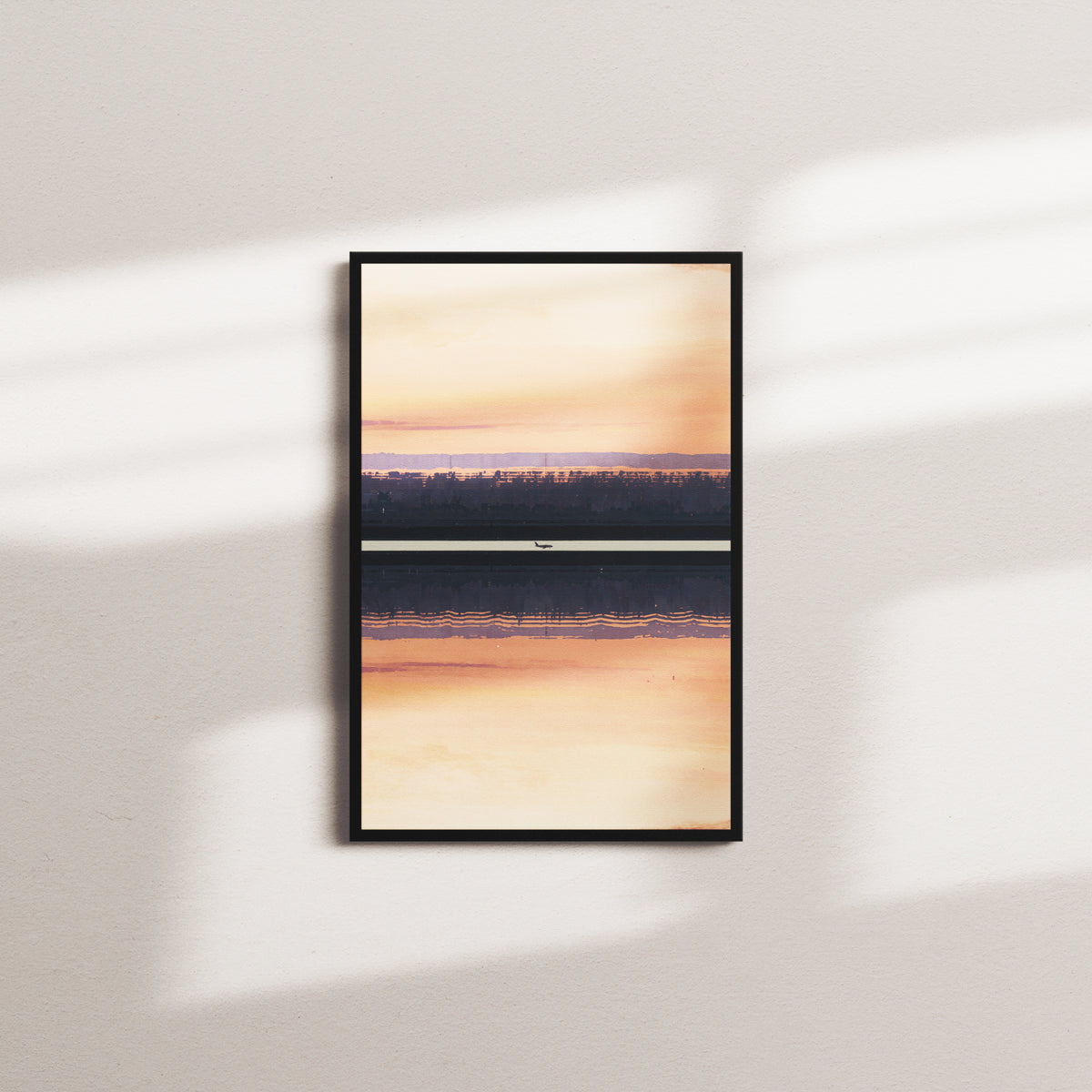 coral afterglow — black frame