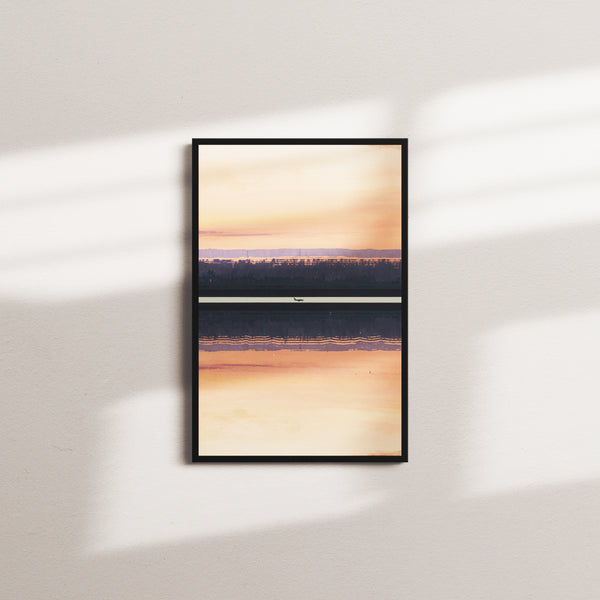 coral afterglow — black frame