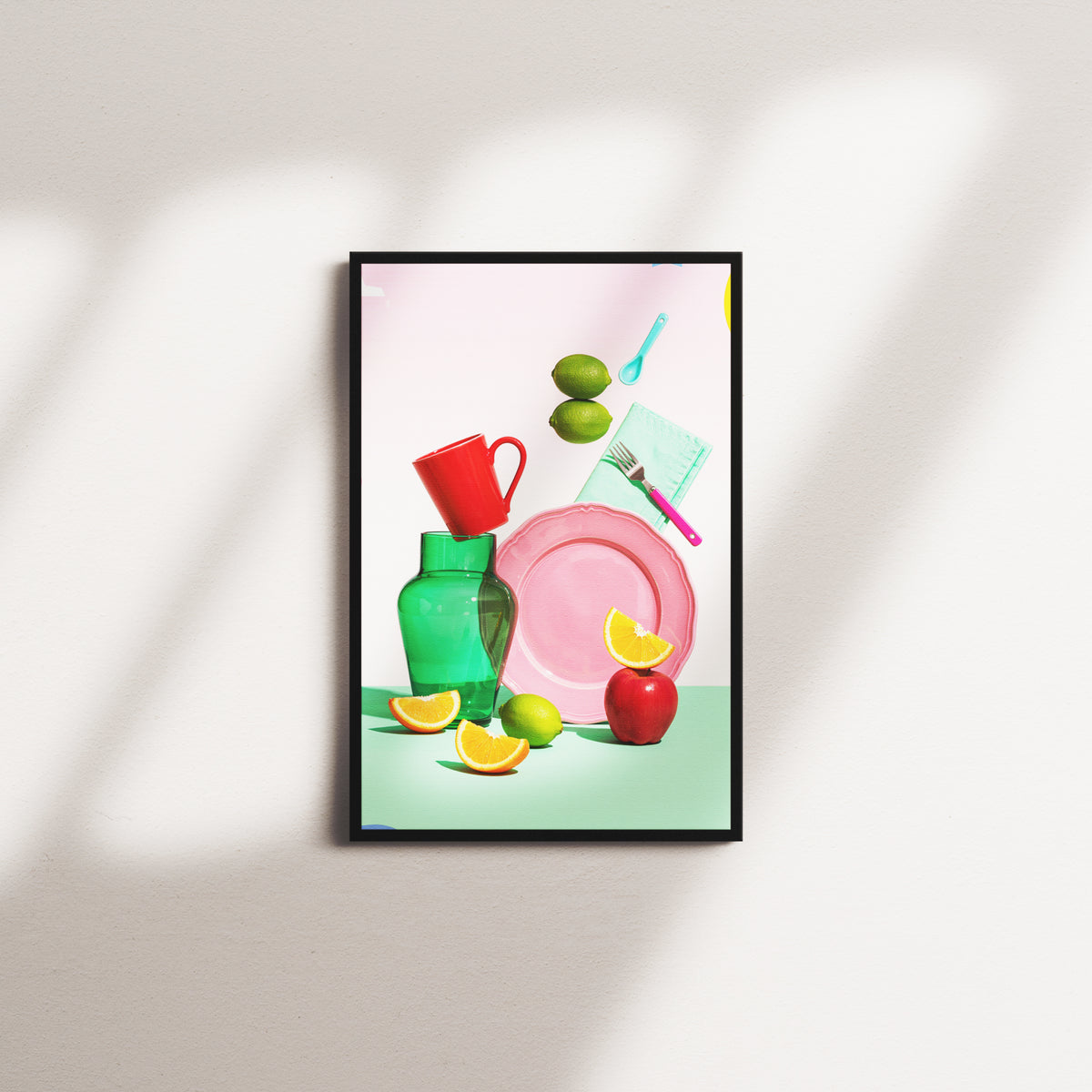 coral table — black frame