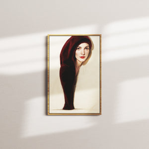 crimson afterglow — oak frame