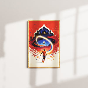 crimson avenue portrait — oak frame