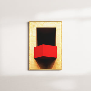 crimson chorus portrait — oak frame