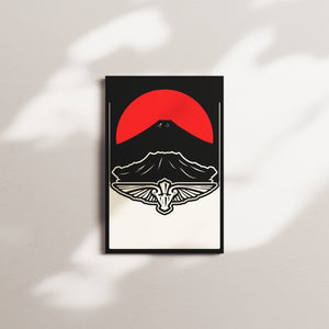 crimson crest — black frame