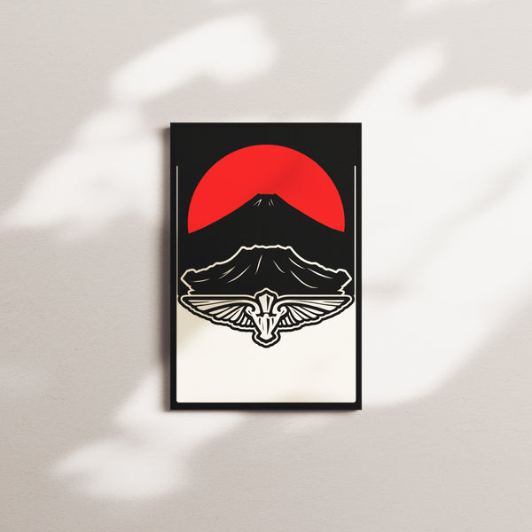 crimson crest — black frame