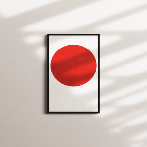 crimson stillness portrait — black frame