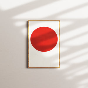 crimson stillness portrait — oak frame