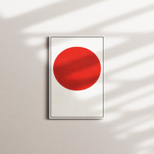 crimson stillness portrait — white frame