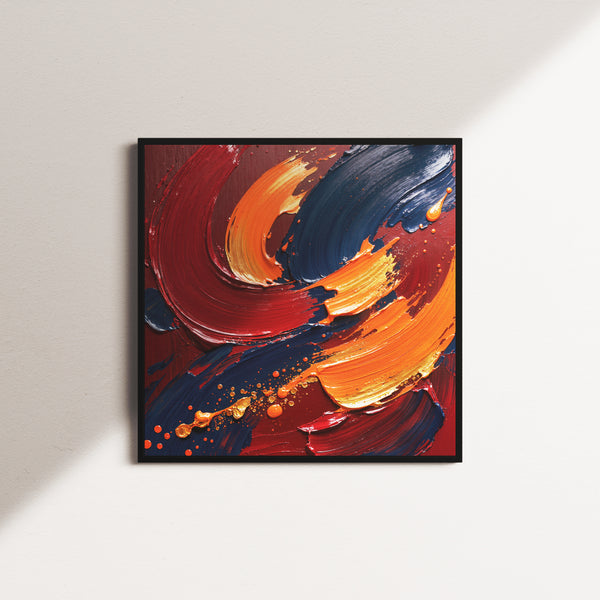 Ember Current — Abstract AI art print on 400gsm cotton canvas