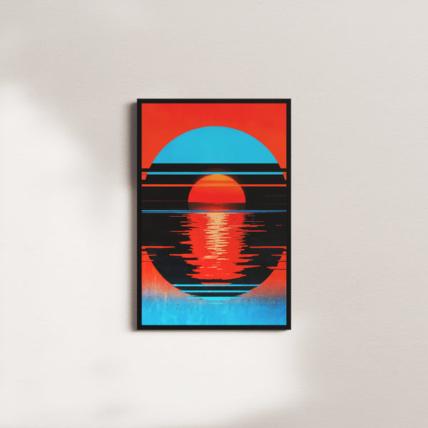 evening reflection — black frame
