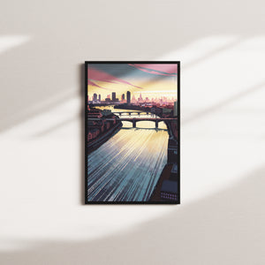 evening reflections — black frame