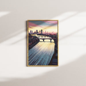 evening reflections — oak frame