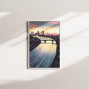 evening reflections — white frame