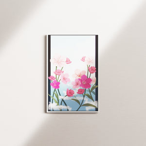 floral serenity — white frame