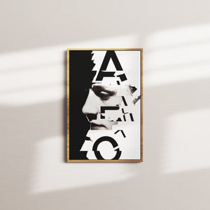fractured mask — oak frame