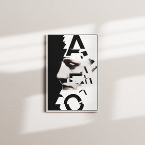 fractured mask — white frame