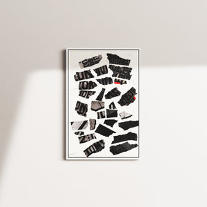 fractured words — white frame