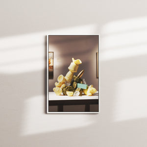 golden stone — white frame