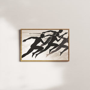 ink tone field — oak frame