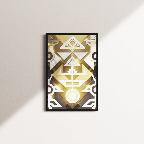 interwoven geometry — black frame