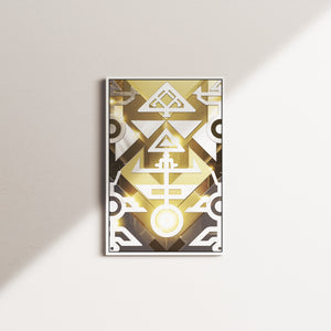 interwoven geometry — white frame